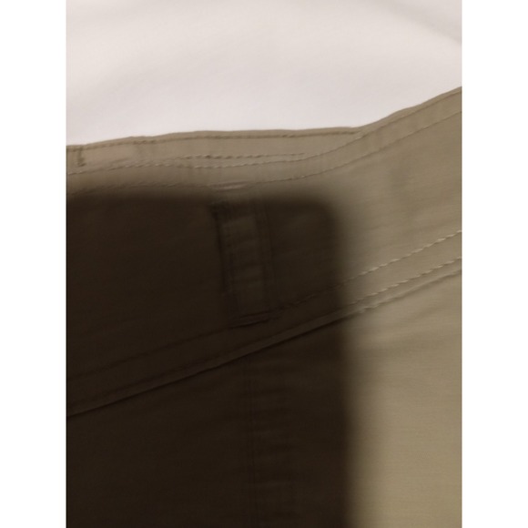 Basic Editions Khaki Cotton Midi Skirt Size 12 Tan A-Line Elastic Back Waist - Picture 12 of 13